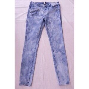 Forever 21 Women Jeans Sz 28 Skinny Mid Rise  Acid Wash Stretch Denim Blue